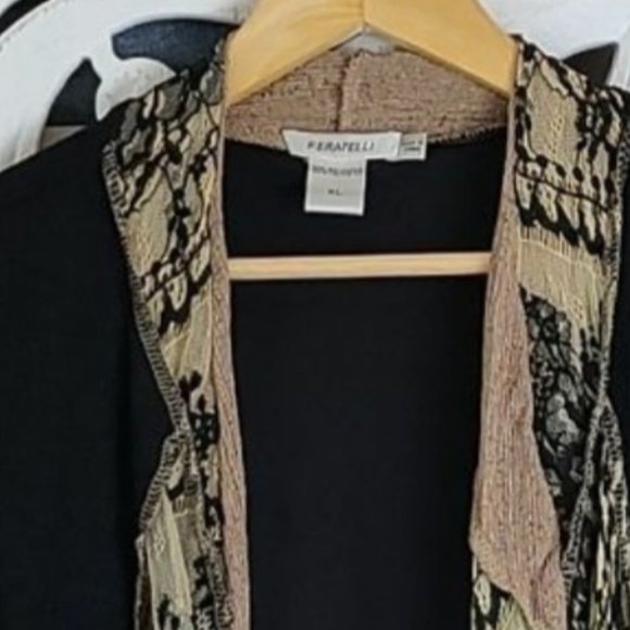 Feratelli long open lace drape cardigan XL - Picture 6 of 10